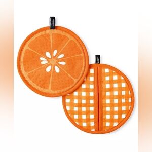 NWT Kate Spade Orange Squeeze The Day Potholder 2-pack